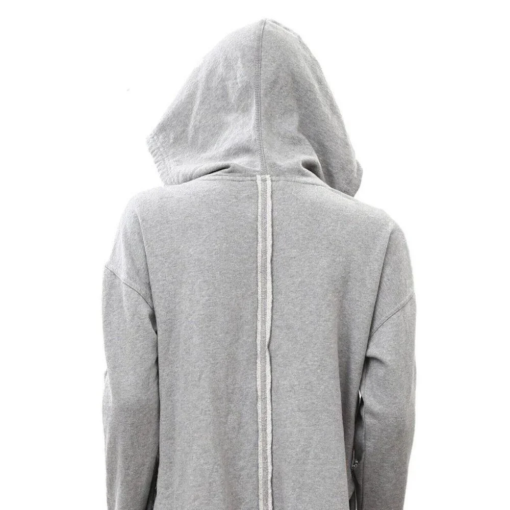 Free People Light Gray Zip Hoodie with Purple Tank and White Cap